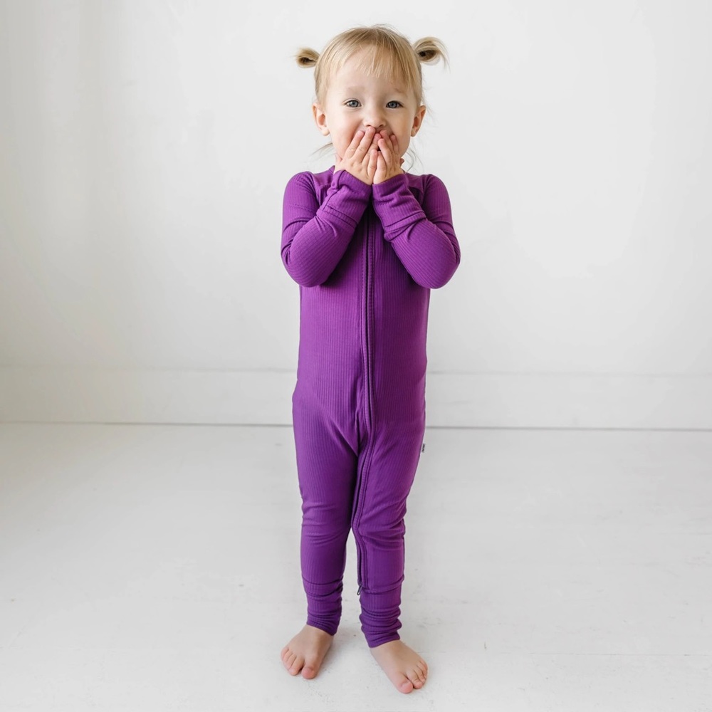 Little Sleepies Amethyst Ribbed Zippy